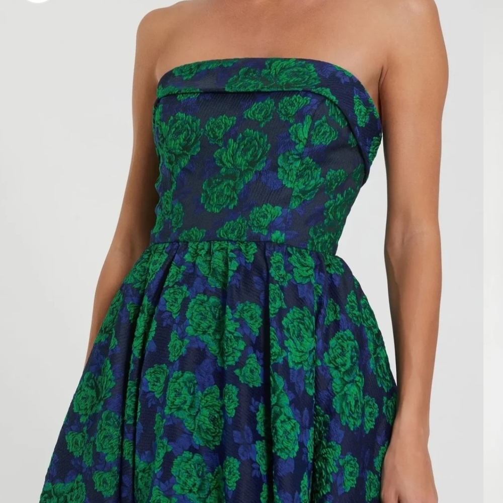 Mac Duggal Strapless Blue and Green Dress - Picture 4 of 8